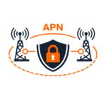 private apn security icon showing isolated mobile network and secure cellular connection