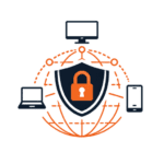secure remote access icon showing encrypted endpoint connection and controlled remote access